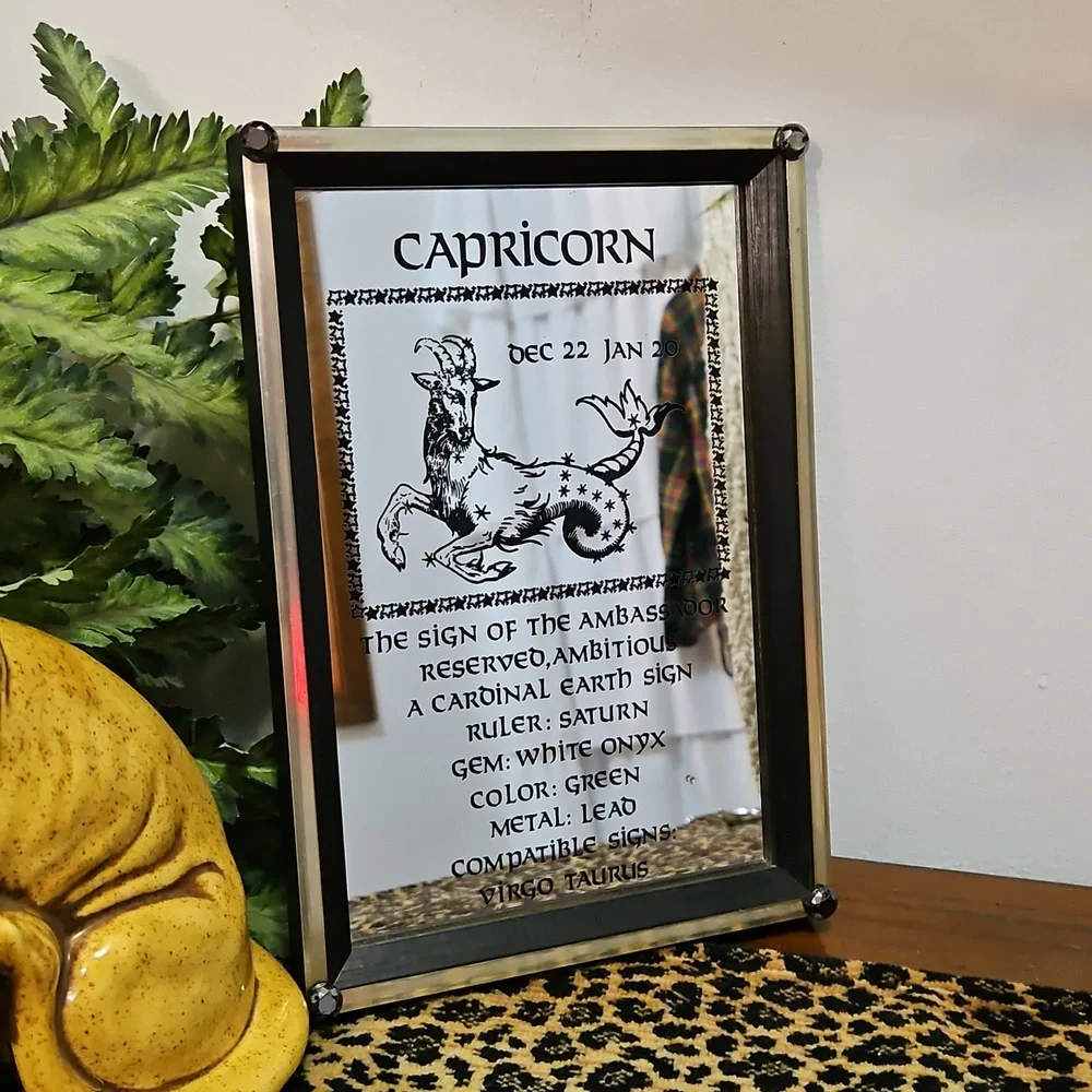 Vintage Framed Capricorn Mirror